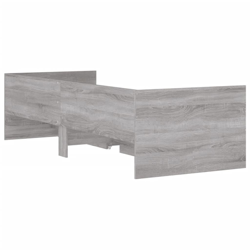 Bedframe met lades grijs sonoma eikenkleurig 90x200 cm is nu te koop bij PeponiXL, paradijselijk wonen!