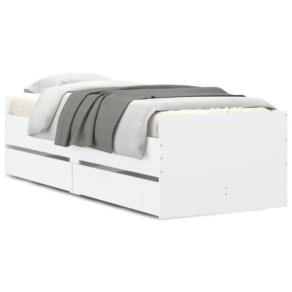 Bedframe met lades wit 90x190 cm is nu te koop bij PeponiXL, paradijselijk wonen!