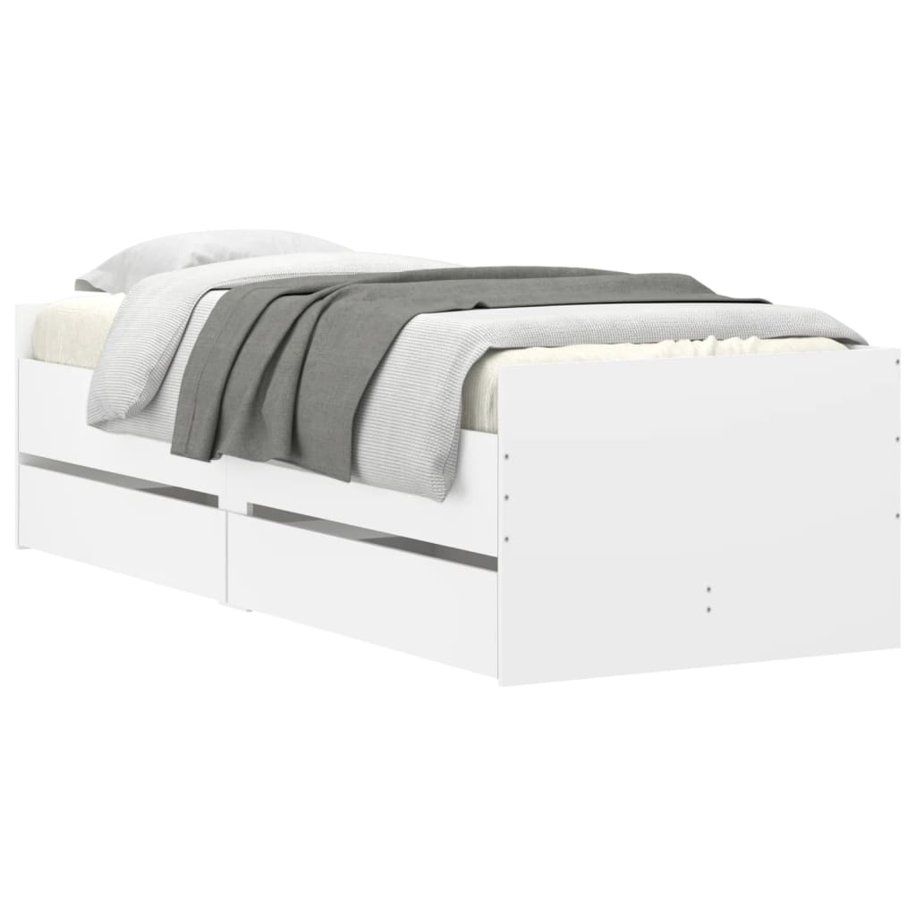 Bedframe met lades wit 90x190 cm is nu te koop bij PeponiXL, paradijselijk wonen!