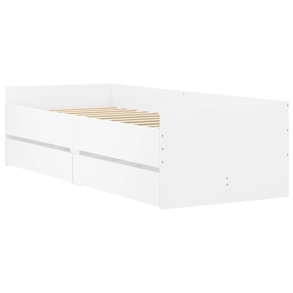 Bedframe met lades wit 90x190 cm is nu te koop bij PeponiXL, paradijselijk wonen!