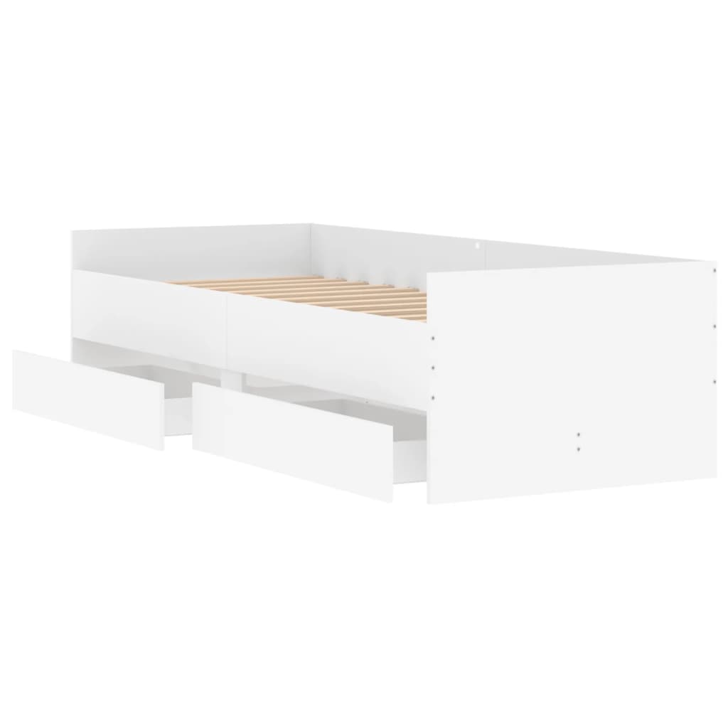 Bedframe met lades wit 90x190 cm is nu te koop bij PeponiXL, paradijselijk wonen!