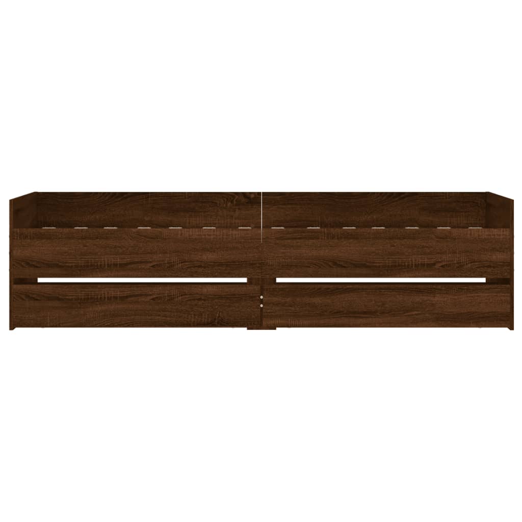 Bedframe met lades bruin eikenkleur 90x190 cm is nu te koop bij PeponiXL, paradijselijk wonen!