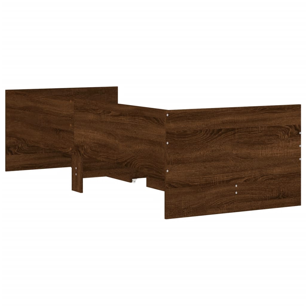 Bedframe met lades bruin eikenkleur 90x190 cm is nu te koop bij PeponiXL, paradijselijk wonen!
