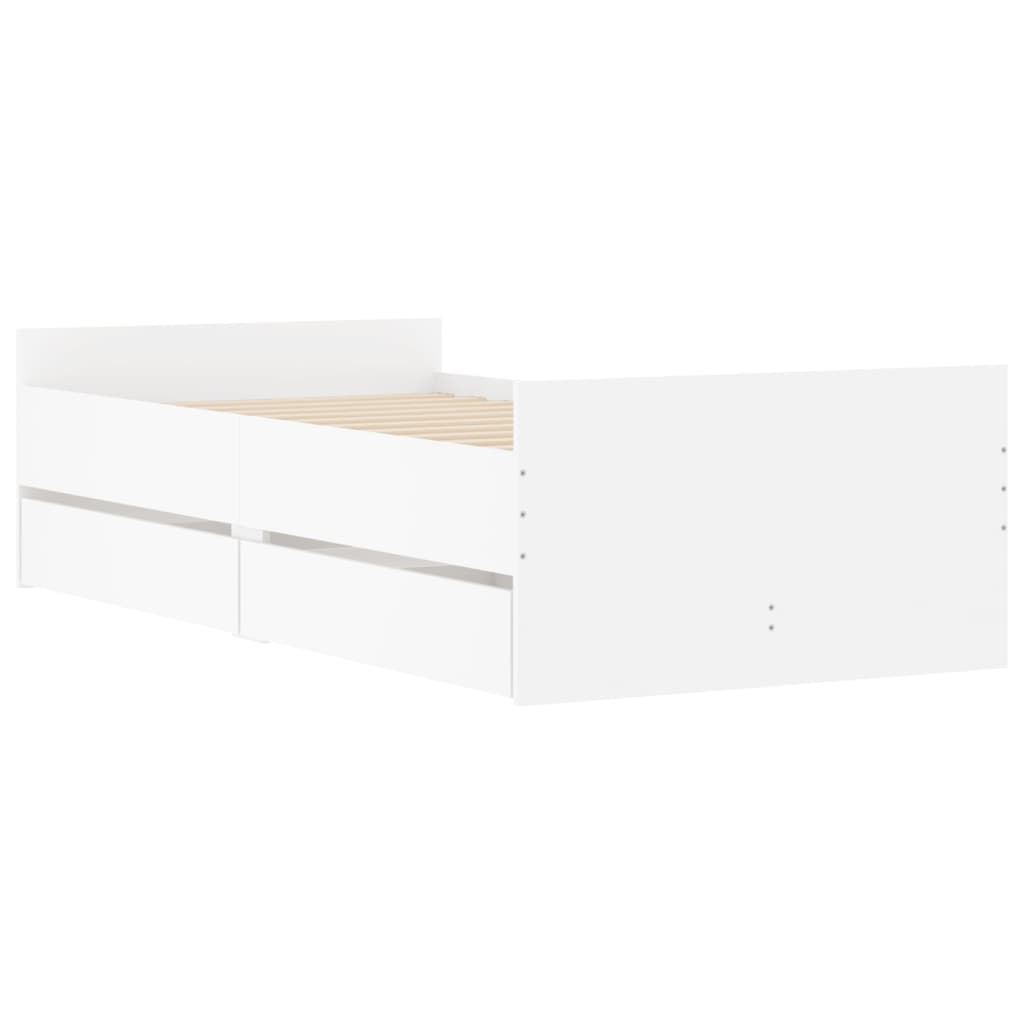 Bedframe met lades wit 100x200 cm is nu te koop bij PeponiXL, paradijselijk wonen!