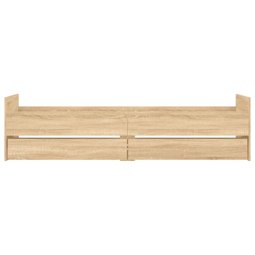 Bedframe met lades sonoma eikenkleurig 100x200 cm is nu te koop bij PeponiXL, paradijselijk wonen!