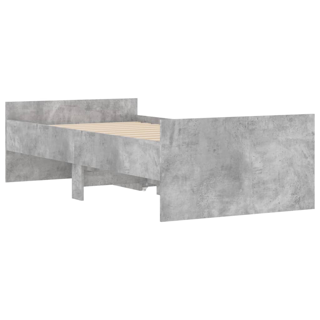 Bedframe met lades betongrijs 100x200 cm is nu te koop bij PeponiXL, paradijselijk wonen!