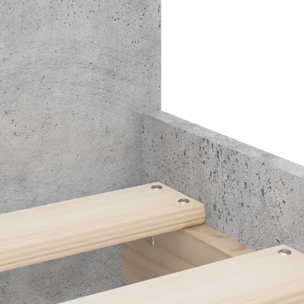 Bedframe met lades betongrijs 100x200 cm is nu te koop bij PeponiXL, paradijselijk wonen!