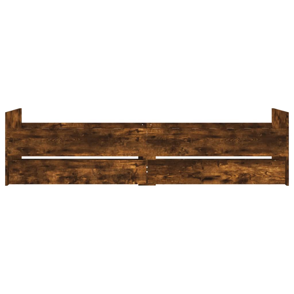 Bedframe met lades gerookt eikenkleurig 100x200 cm is nu te koop bij PeponiXL, paradijselijk wonen!