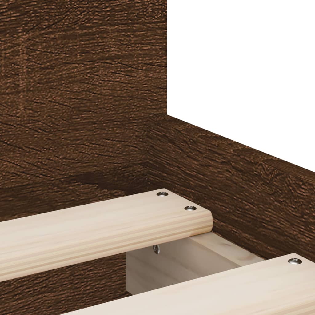 Bedframe met lades bruin eikenkleur 100x200 cm is nu te koop bij PeponiXL, paradijselijk wonen!
