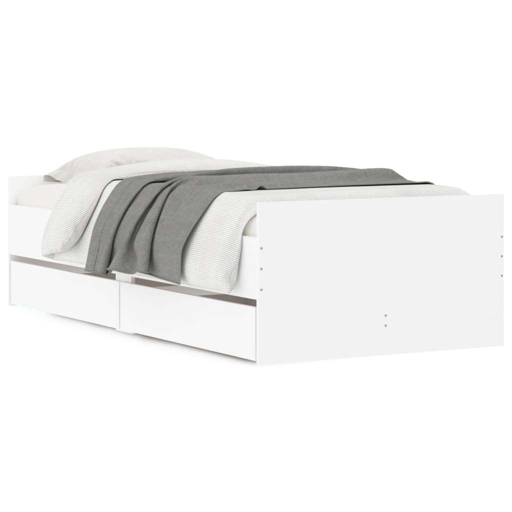 Bedframe met lades wit 90x200 cm is nu te koop bij PeponiXL, paradijselijk wonen!