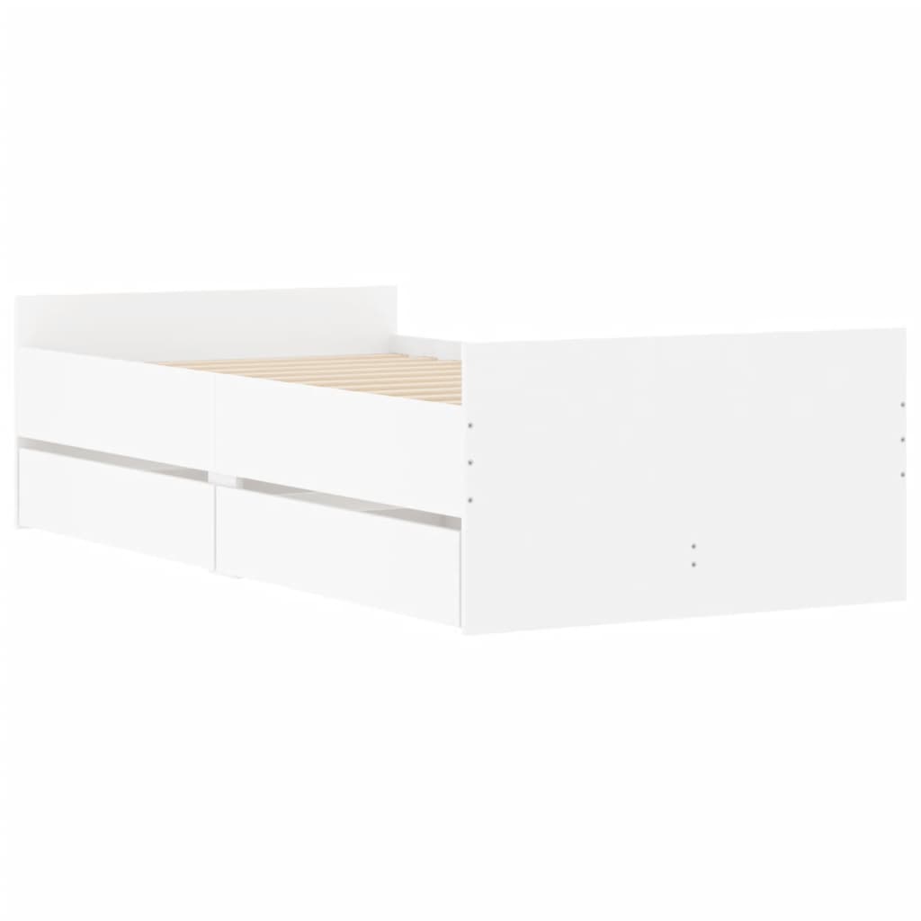 Bedframe met lades wit 90x200 cm is nu te koop bij PeponiXL, paradijselijk wonen!