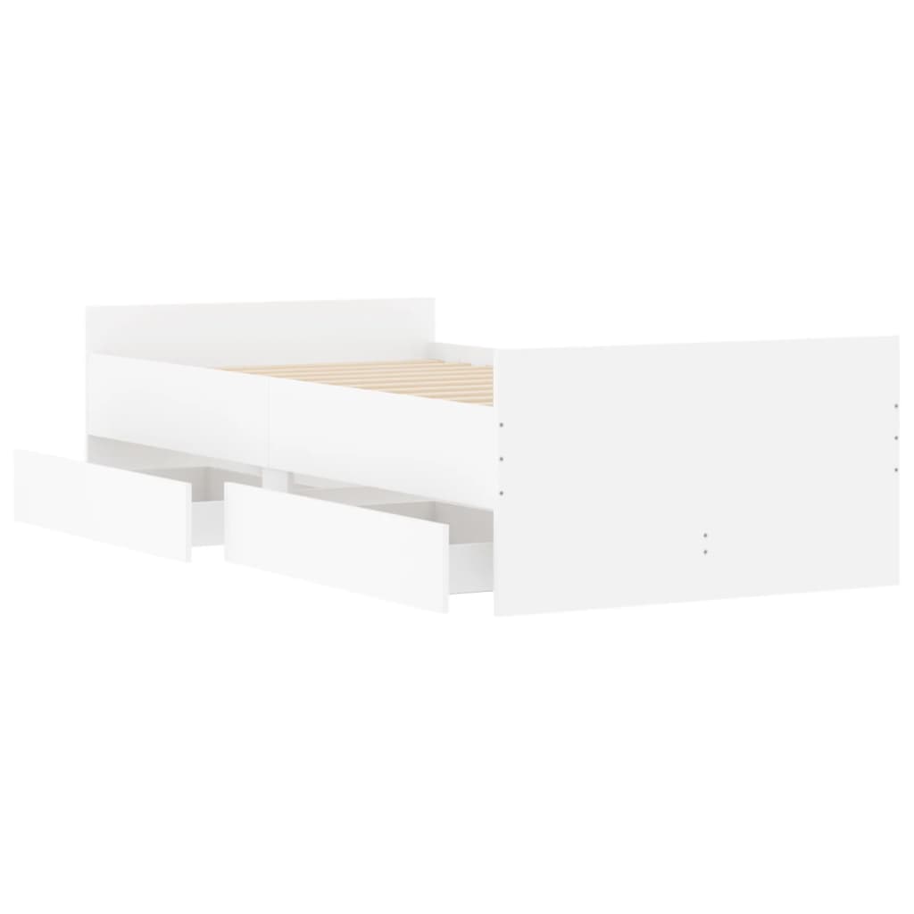 Bedframe met lades wit 90x200 cm is nu te koop bij PeponiXL, paradijselijk wonen!