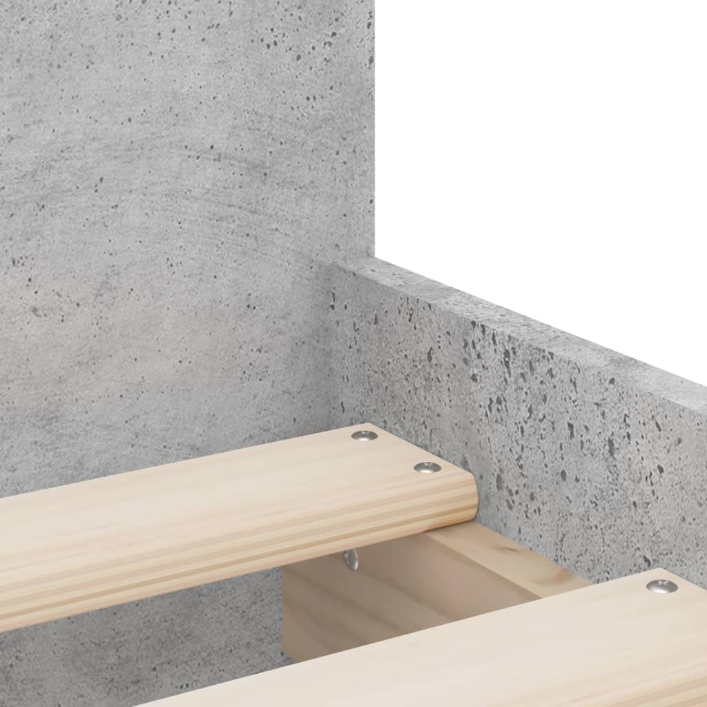 Bedframe met lades betongrijs 90x200 cm is nu te koop bij PeponiXL, paradijselijk wonen!