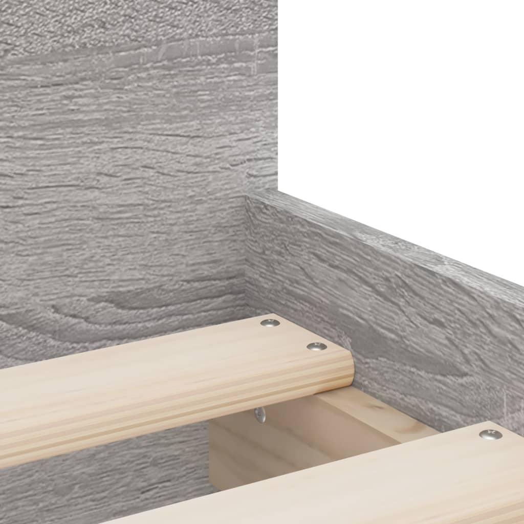 Bedframe met lades grijs sonoma eikenkleurig 90x200 cm is nu te koop bij PeponiXL, paradijselijk wonen!