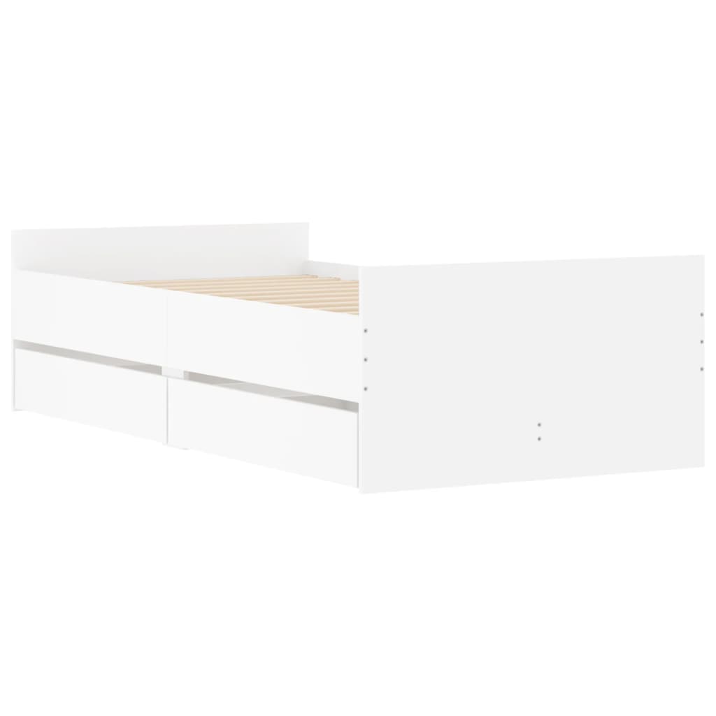 Bedframe met lades wit 90x190 cm is nu te koop bij PeponiXL, paradijselijk wonen!