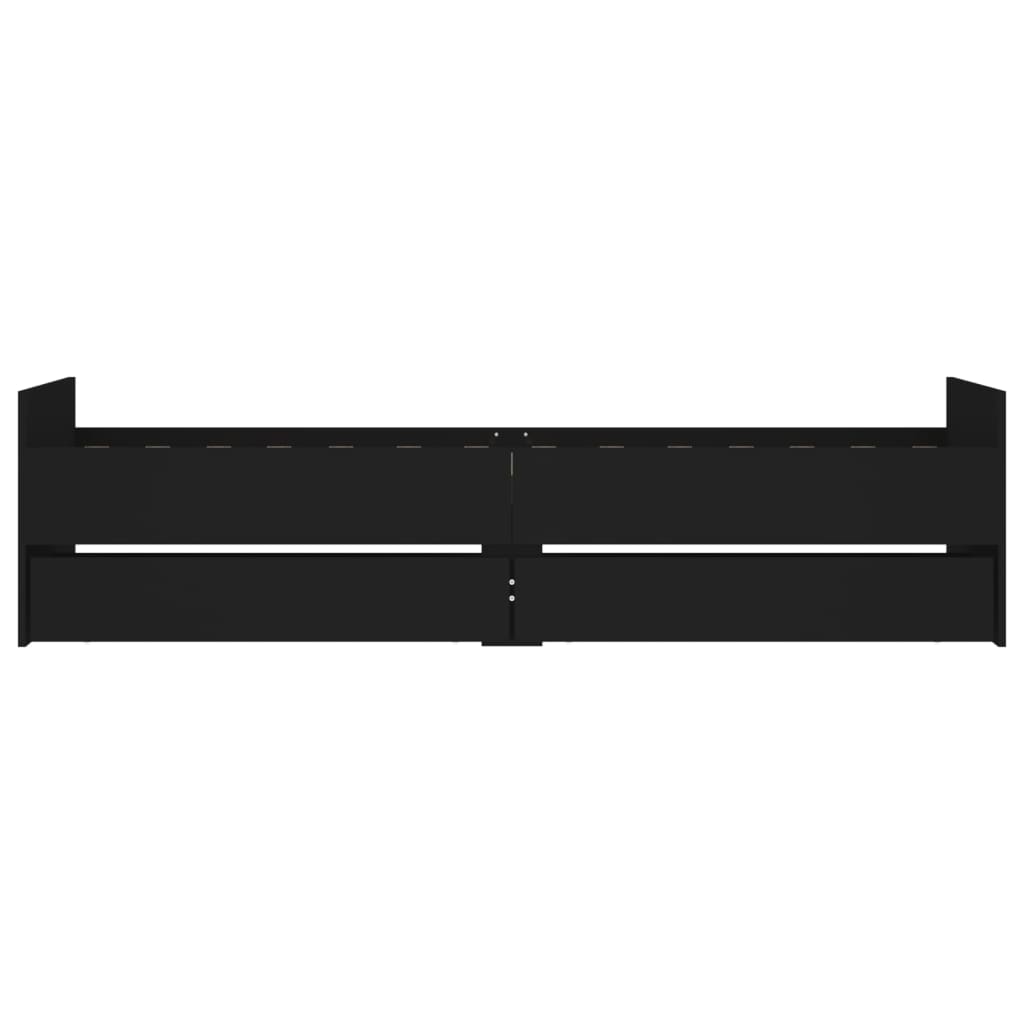 Bedframe met lades zwart 90x190 cm is nu te koop bij PeponiXL, paradijselijk wonen!