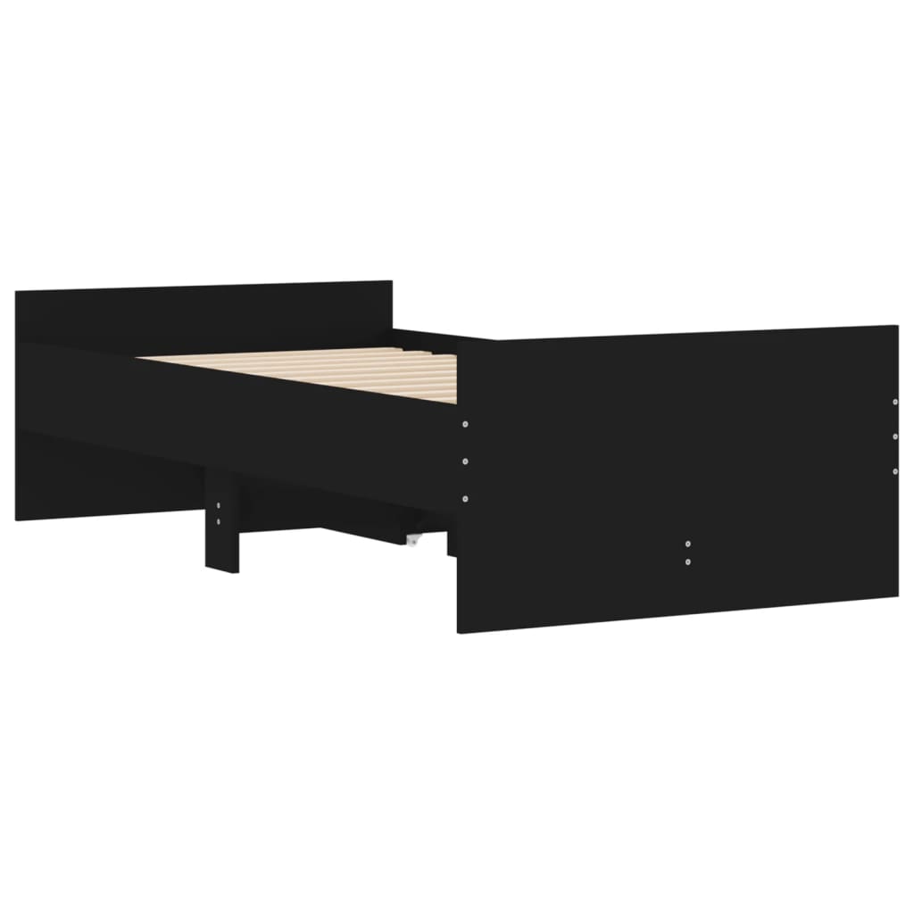 Bedframe met lades zwart 90x190 cm is nu te koop bij PeponiXL, paradijselijk wonen!