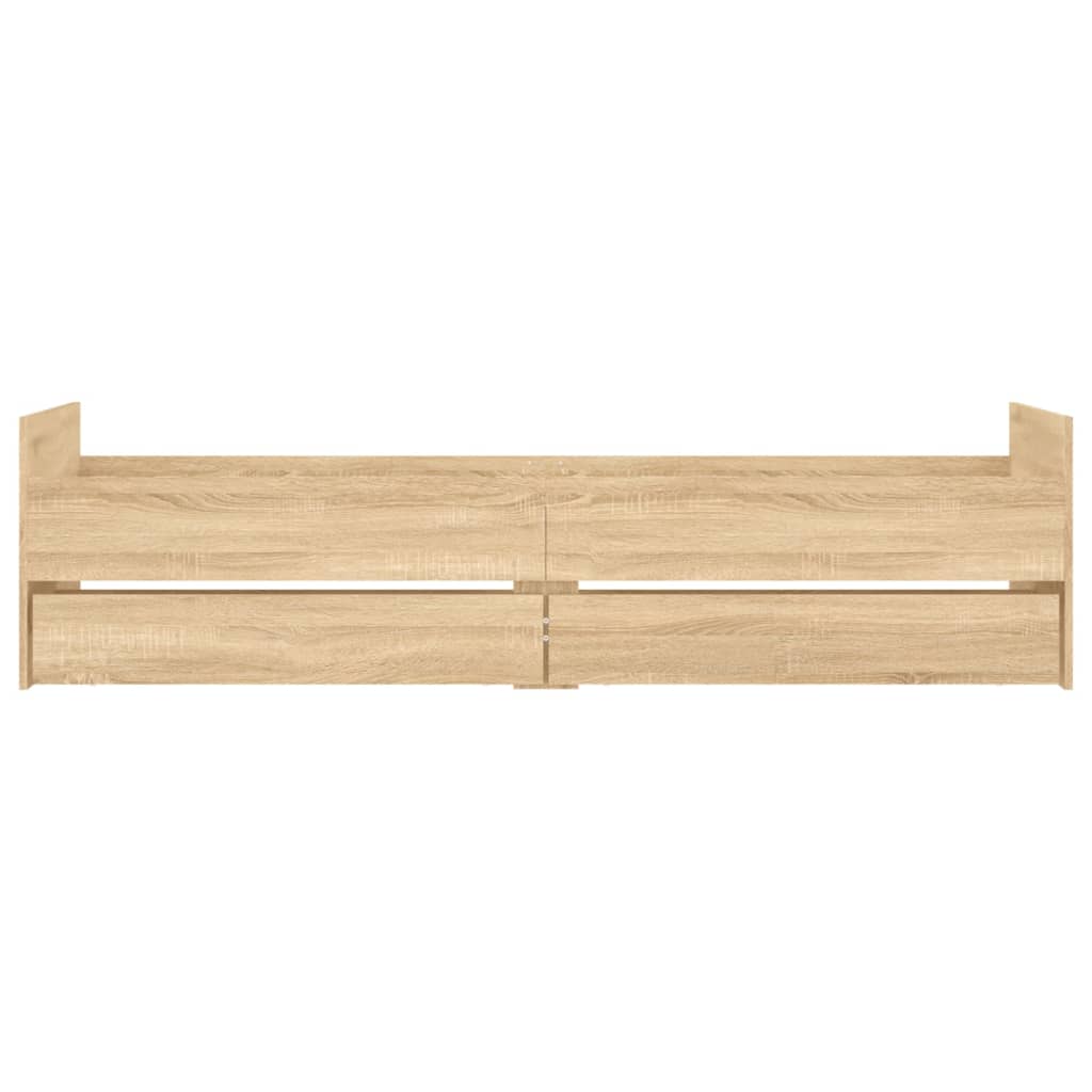 Bedframe met lades sonoma eikenkleurig 90x190 cm is nu te koop bij PeponiXL, paradijselijk wonen!