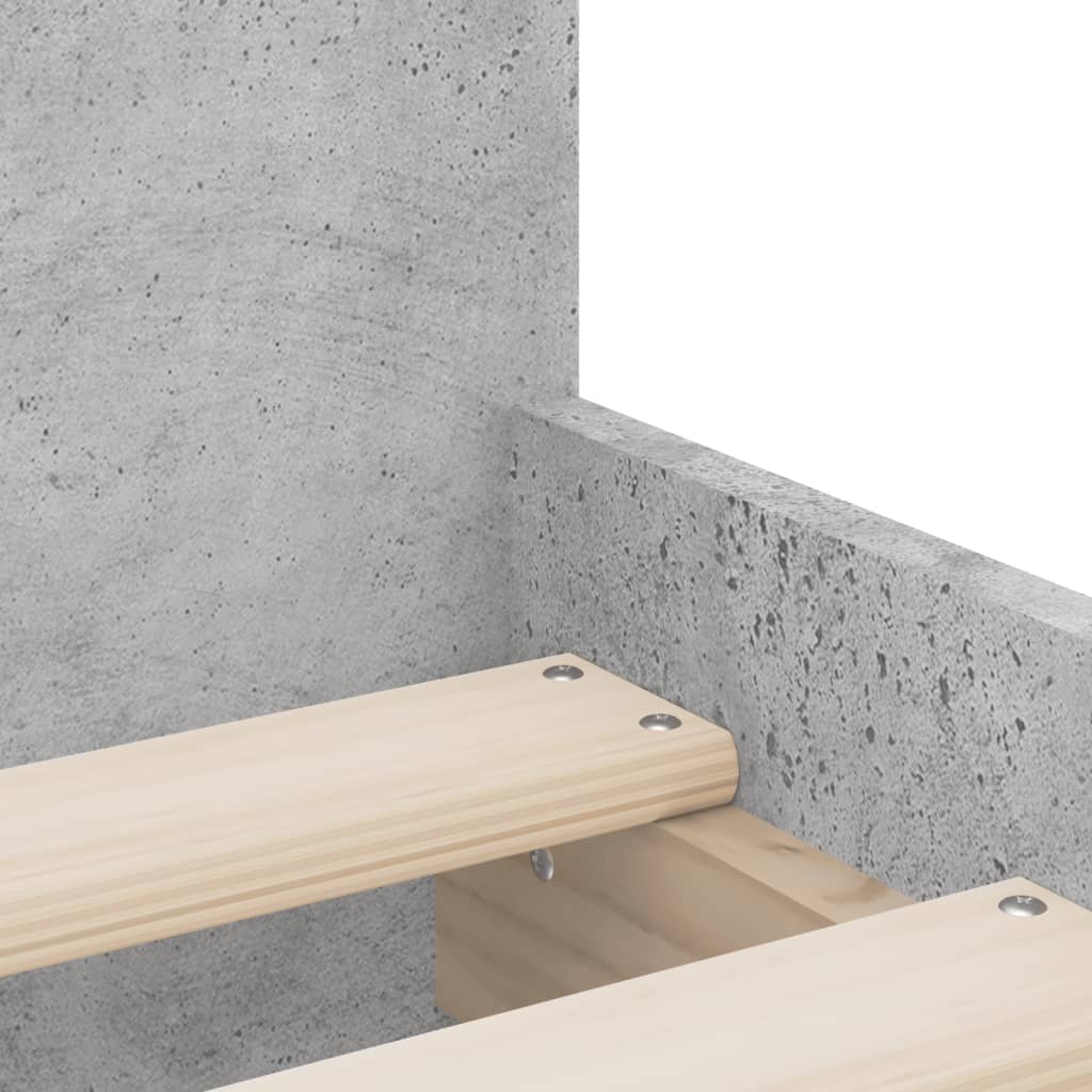 Bedframe met lades betongrijs 90x190 cm is nu te koop bij PeponiXL, paradijselijk wonen!