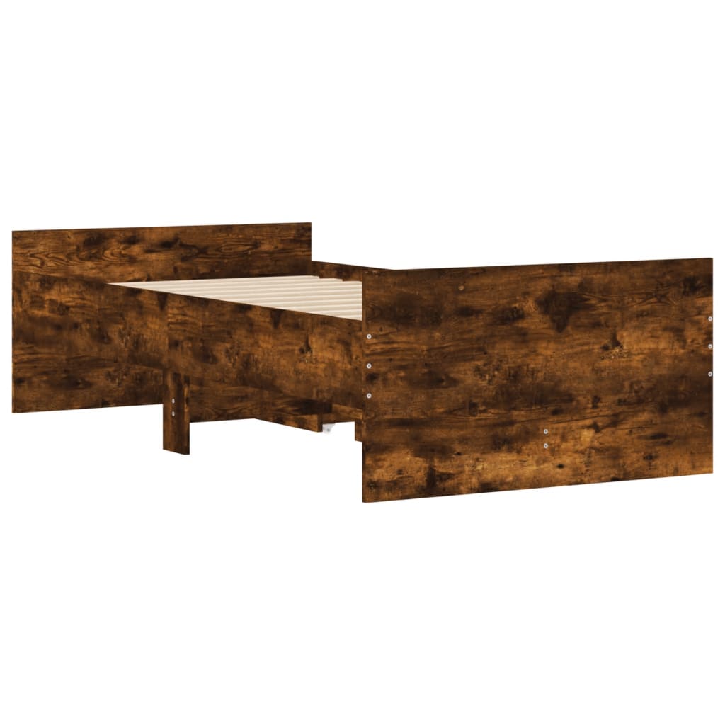 Bedframe met lades gerookt eikenkleurig 90x190 cm is nu te koop bij PeponiXL, paradijselijk wonen!