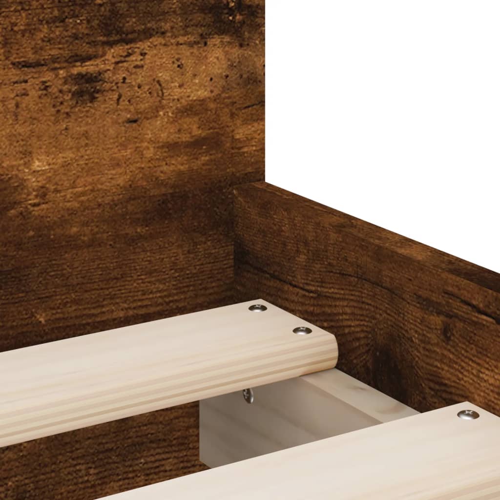 Bedframe met lades gerookt eikenkleurig 90x190 cm is nu te koop bij PeponiXL, paradijselijk wonen!
