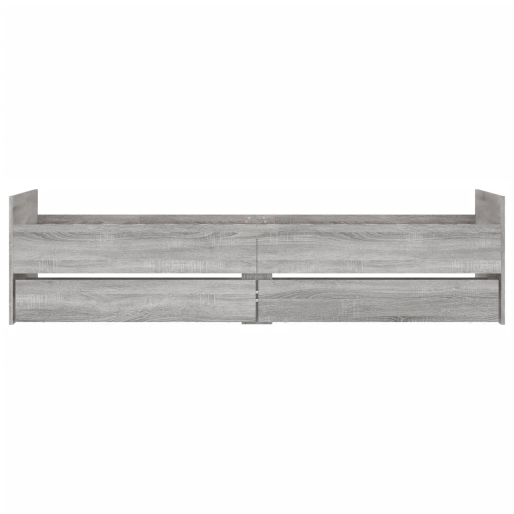 Bedframe met lades grijs sonoma eikenkleurig 90x190 cm is nu te koop bij PeponiXL, paradijselijk wonen!