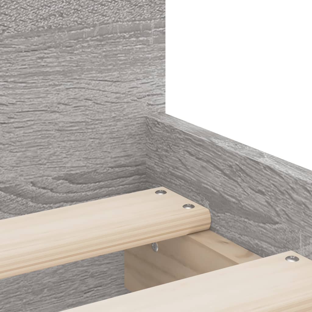 Bedframe met lades grijs sonoma eikenkleurig 90x190 cm is nu te koop bij PeponiXL, paradijselijk wonen!