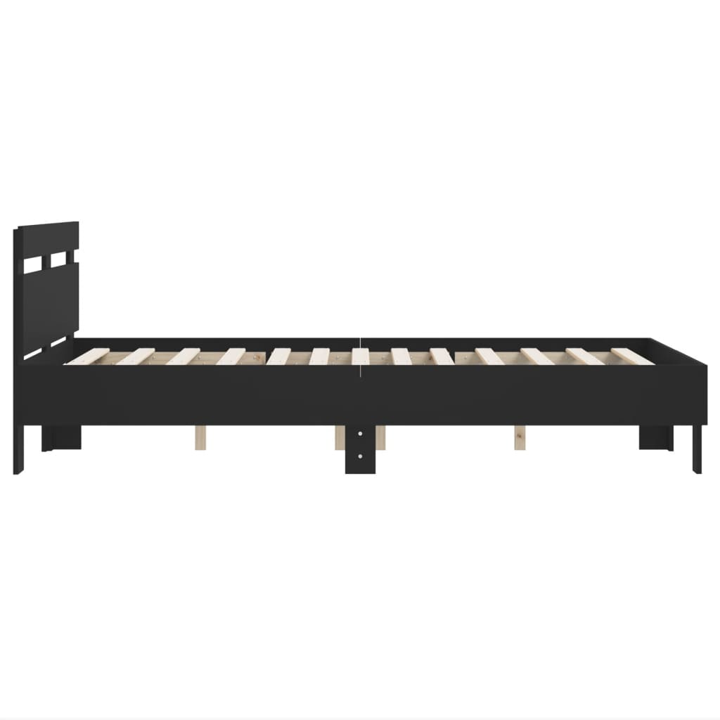 Bedframe met hoofdeinde bruin eikenkleur 120x190 cm is nu te koop bij PeponiXL, paradijselijk wonen!