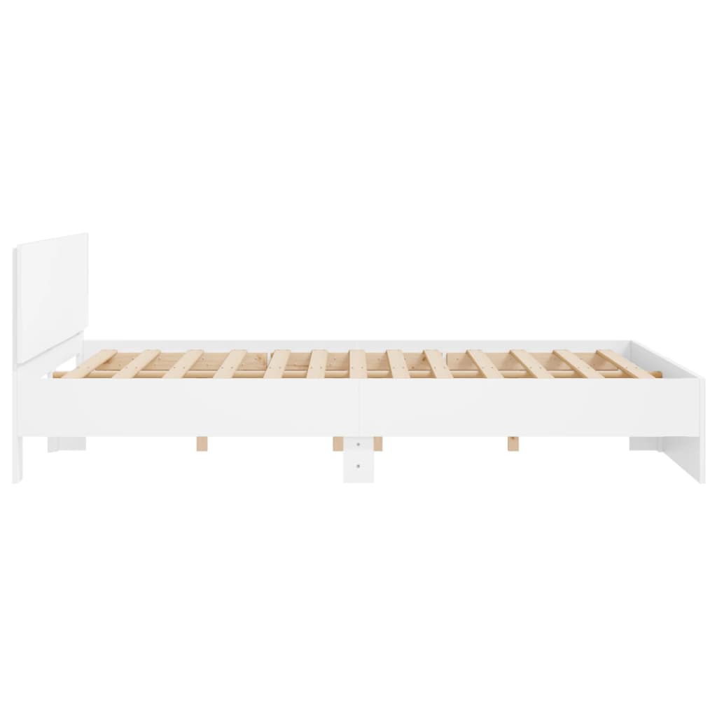 Bedframe met hoofdeinde wit 200x200 cm is nu te koop bij PeponiXL, paradijselijk wonen!