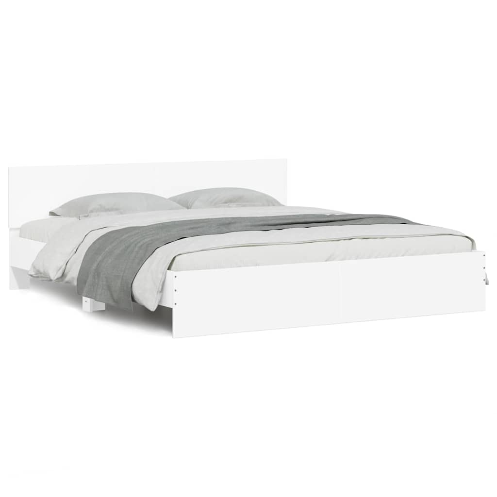 Bedframe met hoofdeinde wit 180x200 cm is nu te koop bij PeponiXL, paradijselijk wonen!