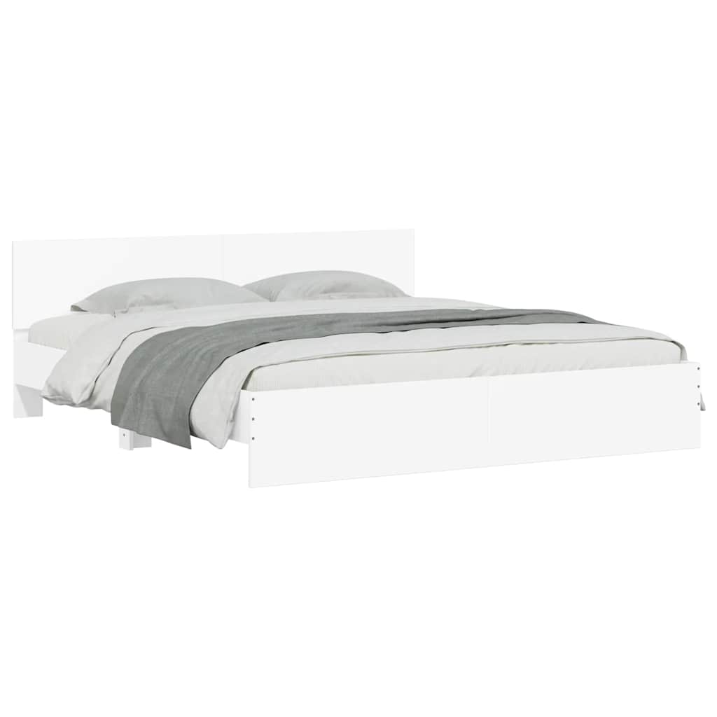 Bedframe met hoofdeinde wit 180x200 cm is nu te koop bij PeponiXL, paradijselijk wonen!