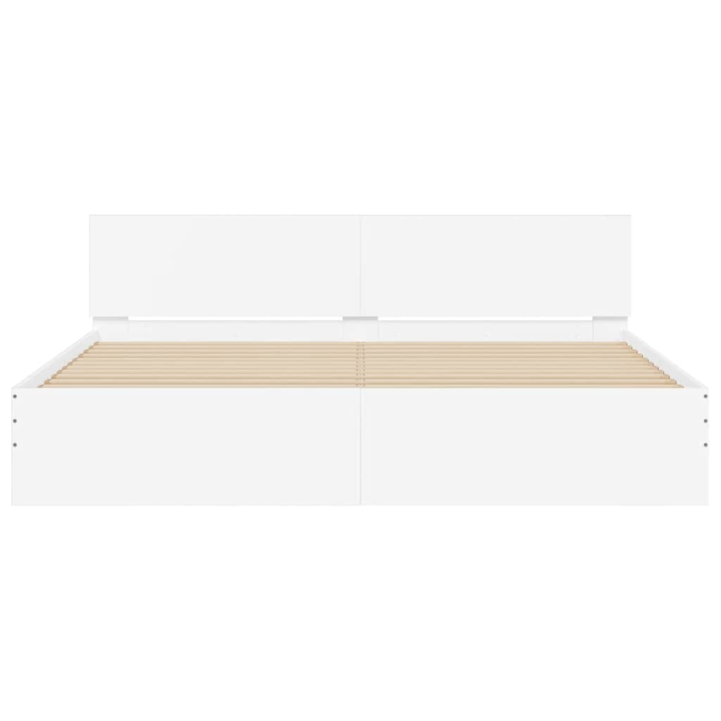 Bedframe met hoofdeinde wit 180x200 cm is nu te koop bij PeponiXL, paradijselijk wonen!