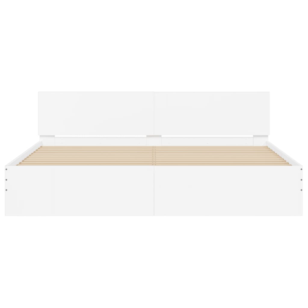Bedframe met hoofdeinde wit 160x200 cm is nu te koop bij PeponiXL, paradijselijk wonen!