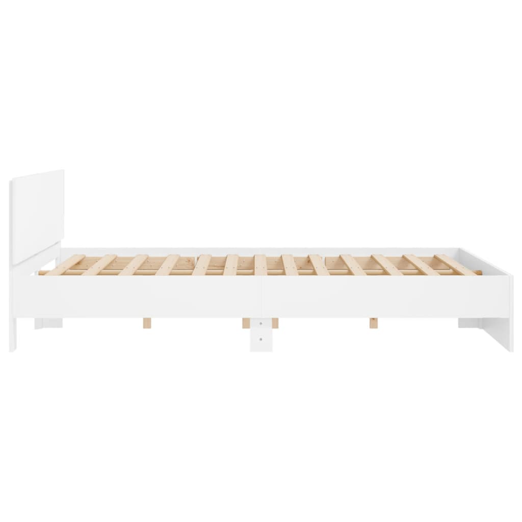 Bedframe met hoofdeinde wit 160x200 cm is nu te koop bij PeponiXL, paradijselijk wonen!