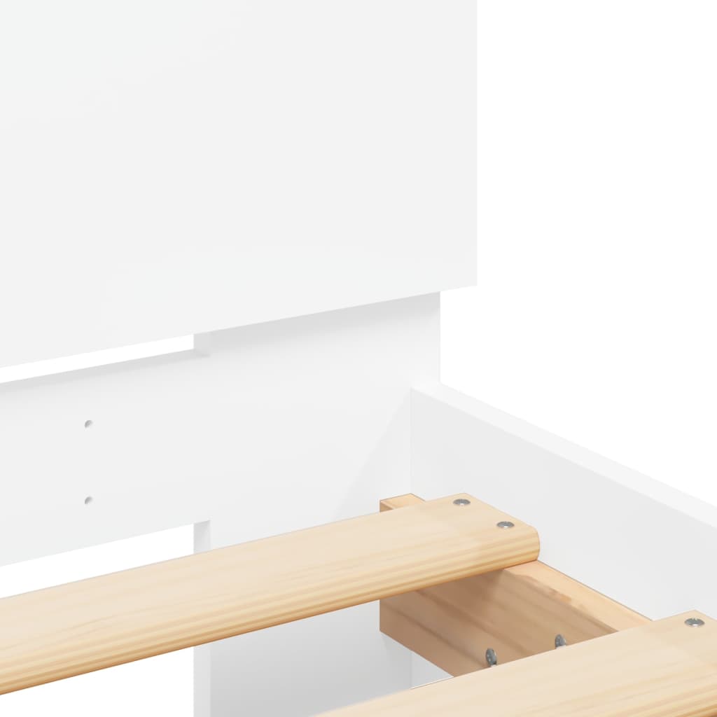 Bedframe met hoofdeinde wit 160x200 cm is nu te koop bij PeponiXL, paradijselijk wonen!