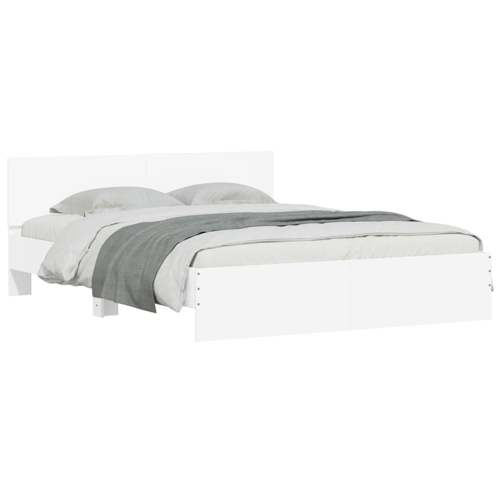 Bedframe met hoofdeinde wit 150x200 cm is nu te koop bij PeponiXL, paradijselijk wonen!