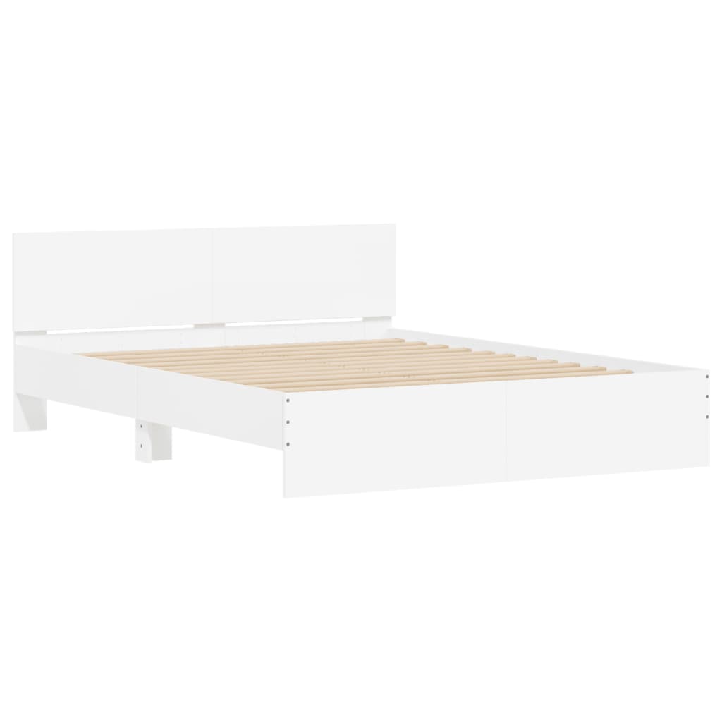 Bedframe met hoofdeinde wit 150x200 cm is nu te koop bij PeponiXL, paradijselijk wonen!