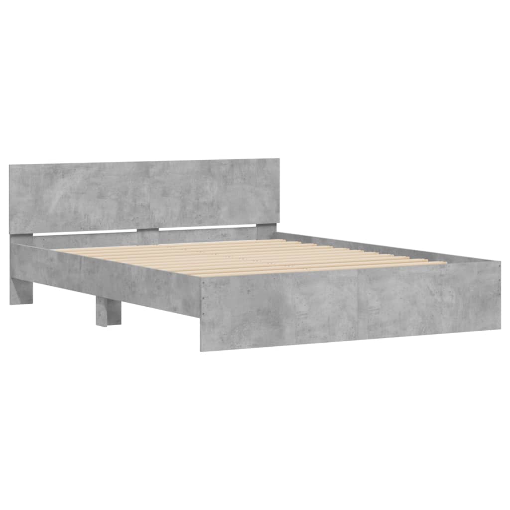 Bedframe met hoofdeinde betongrijs 150x200 cm is nu te koop bij PeponiXL, paradijselijk wonen!