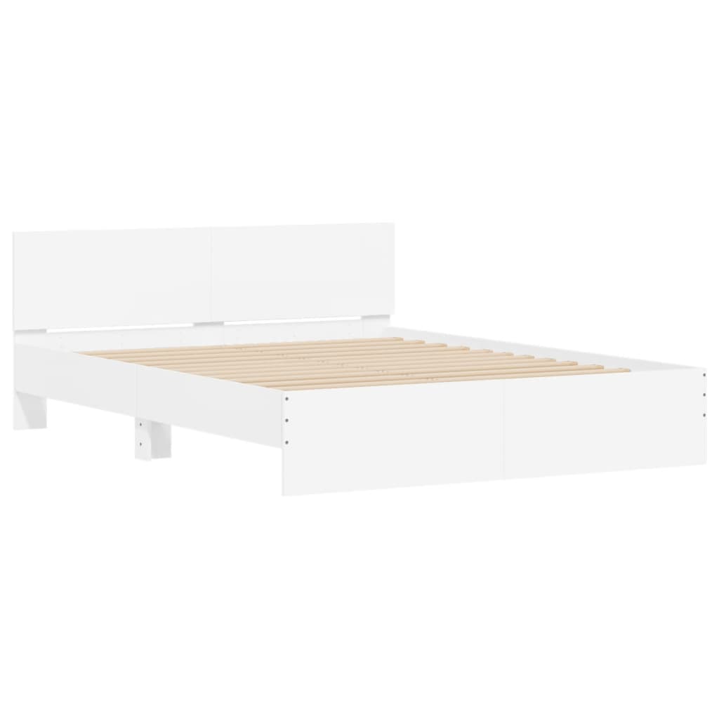 Bedframe met hoofdeinde wit 140x200 cm is nu te koop bij PeponiXL, paradijselijk wonen!