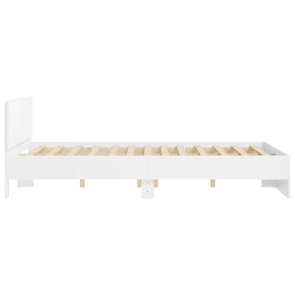 Bedframe met hoofdeinde wit 140x200 cm is nu te koop bij PeponiXL, paradijselijk wonen!