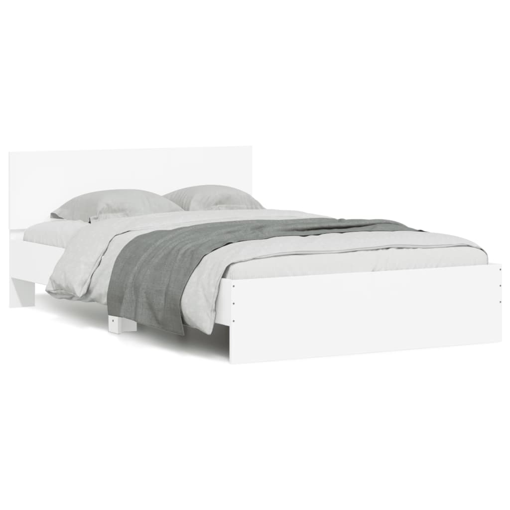 Bedframe met hoofdeinde wit 120x200 cm is nu te koop bij PeponiXL, paradijselijk wonen!