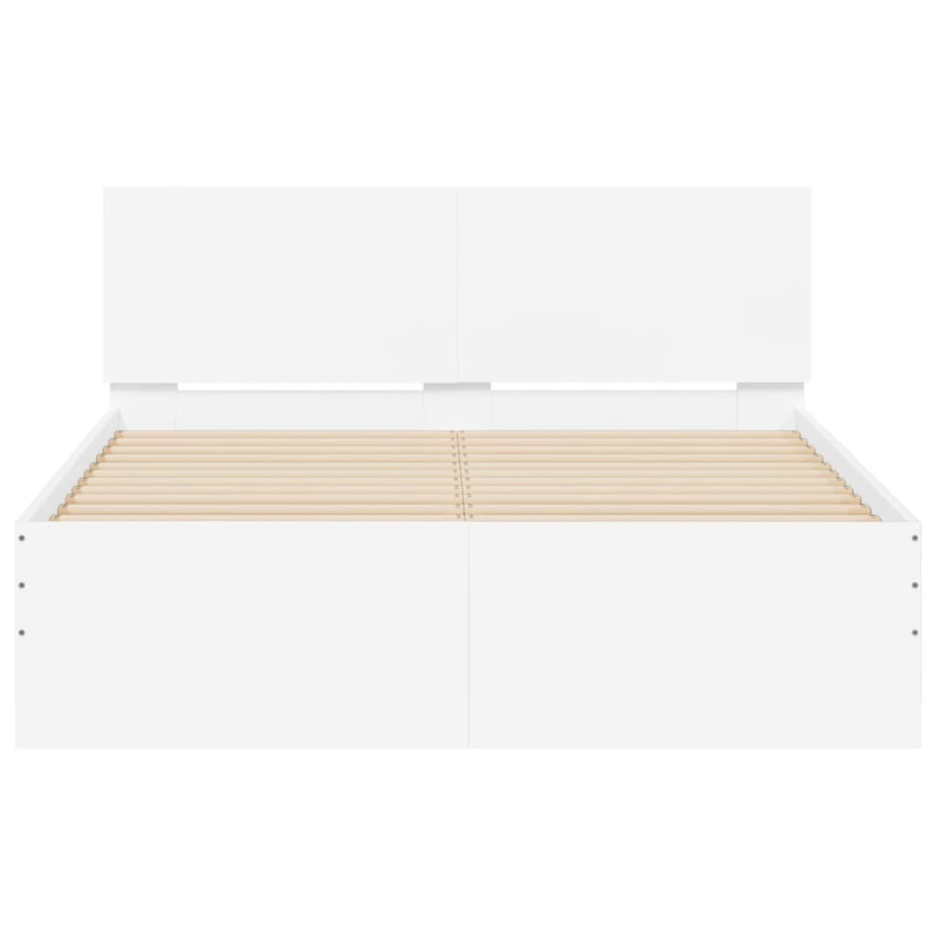 Bedframe met hoofdeinde wit 120x200 cm is nu te koop bij PeponiXL, paradijselijk wonen!