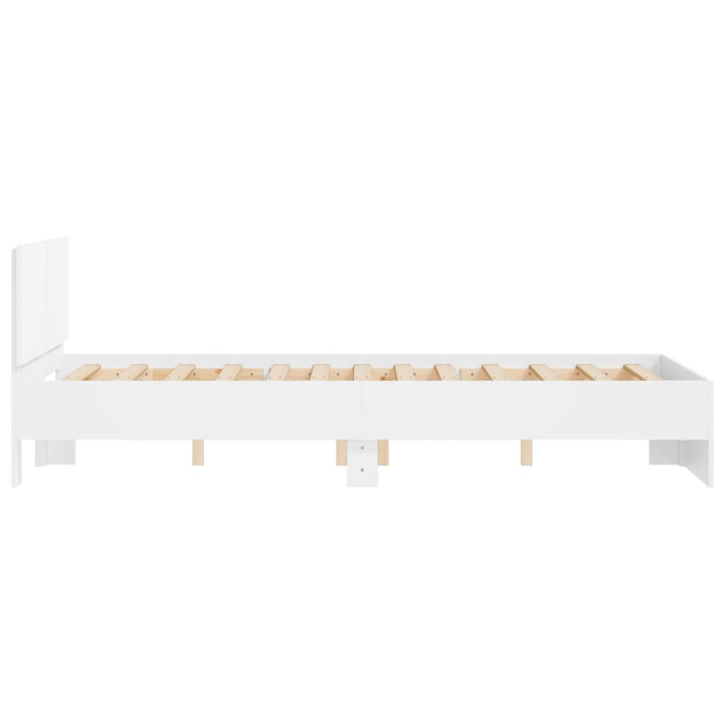 Bedframe met hoofdeinde wit 120x200 cm is nu te koop bij PeponiXL, paradijselijk wonen!