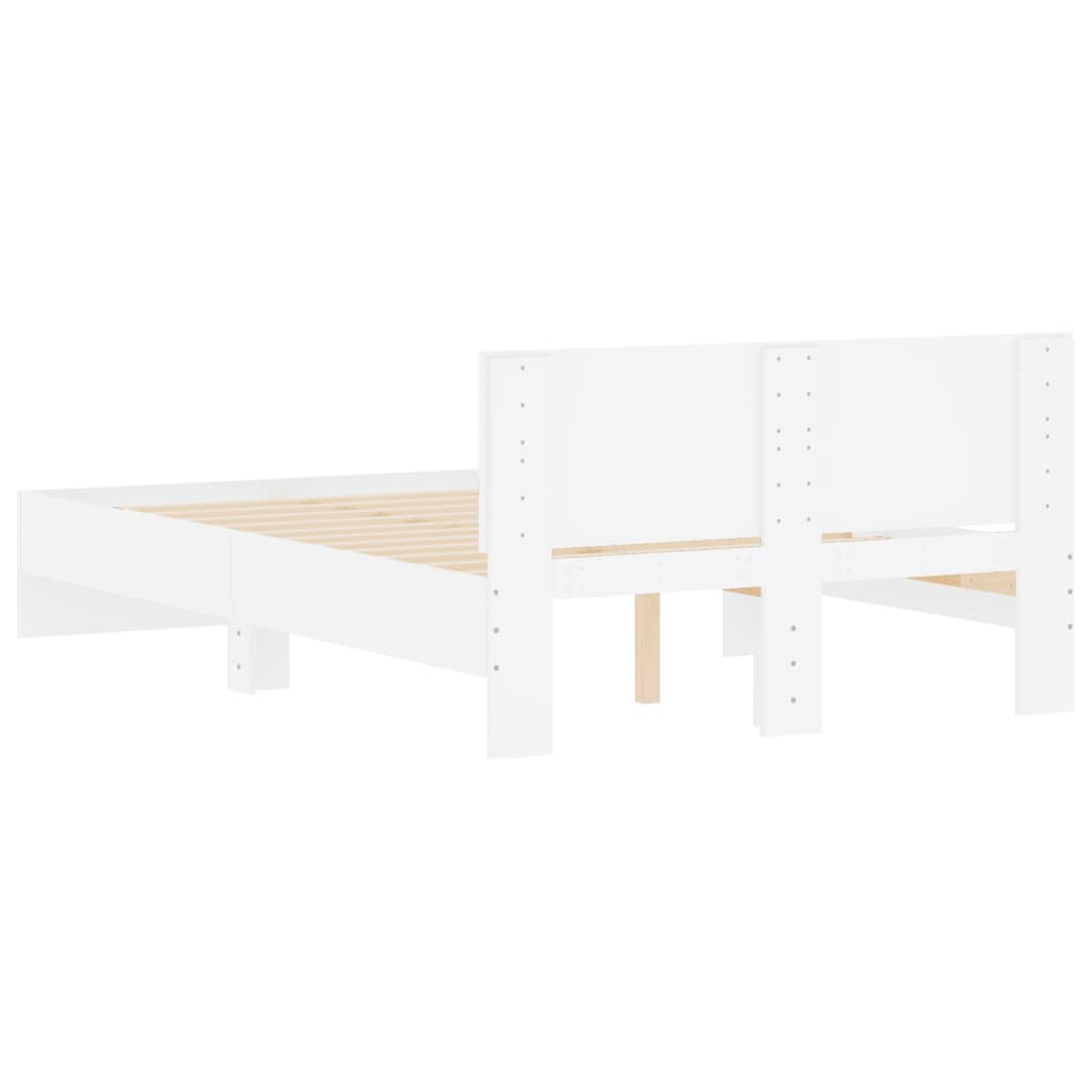 Bedframe met hoofdeinde wit 120x200 cm is nu te koop bij PeponiXL, paradijselijk wonen!
