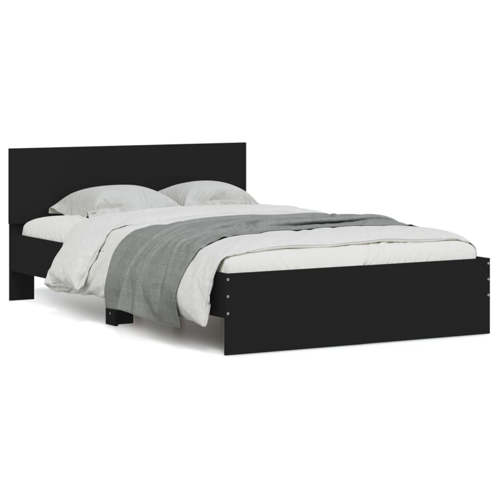Bedframe met hoofdeinde zwart 120x200 cm is nu te koop bij PeponiXL, paradijselijk wonen!