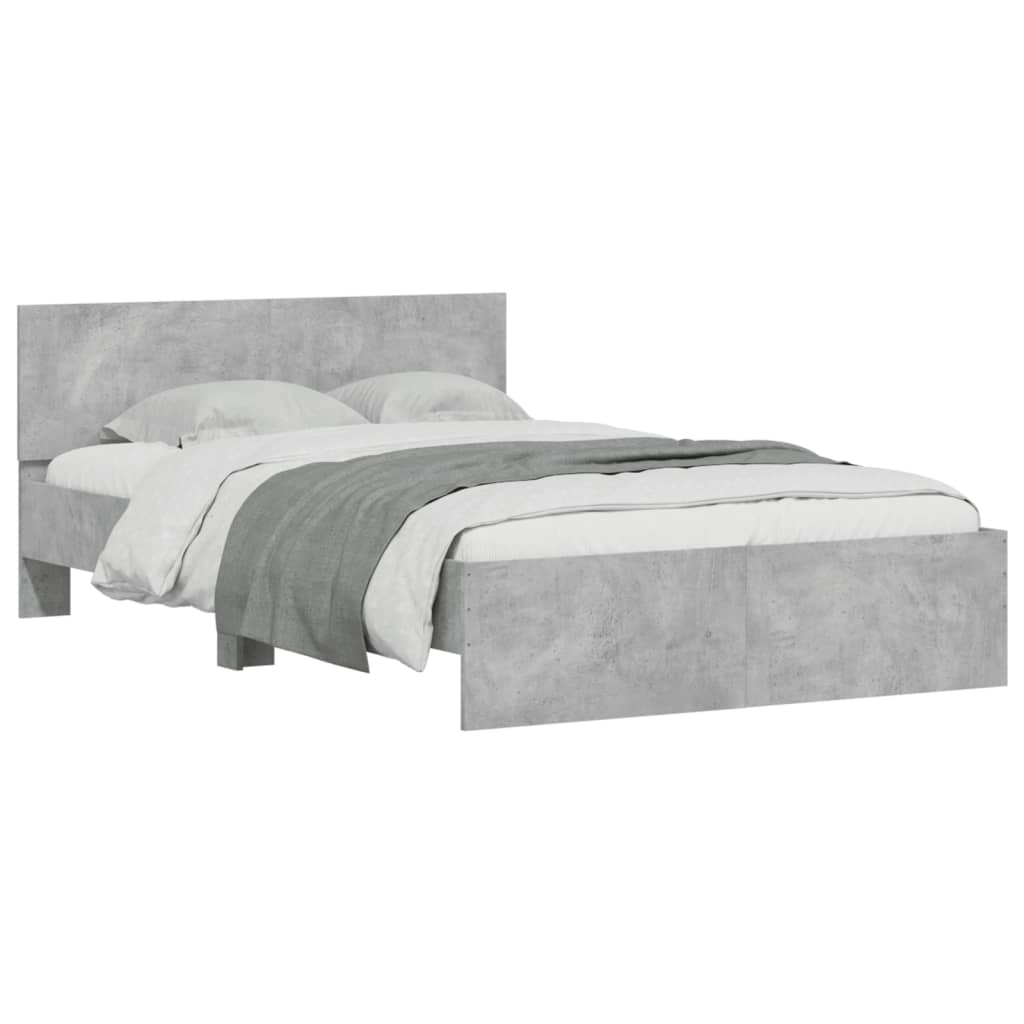 Bedframe met hoofdeinde betongrijs 120x200 cm is nu te koop bij PeponiXL, paradijselijk wonen!