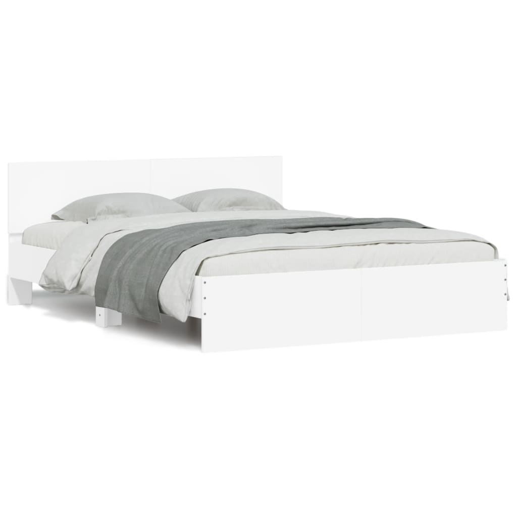 Bedframe met hoofdeinde wit 140x190 cm is nu te koop bij PeponiXL, paradijselijk wonen!