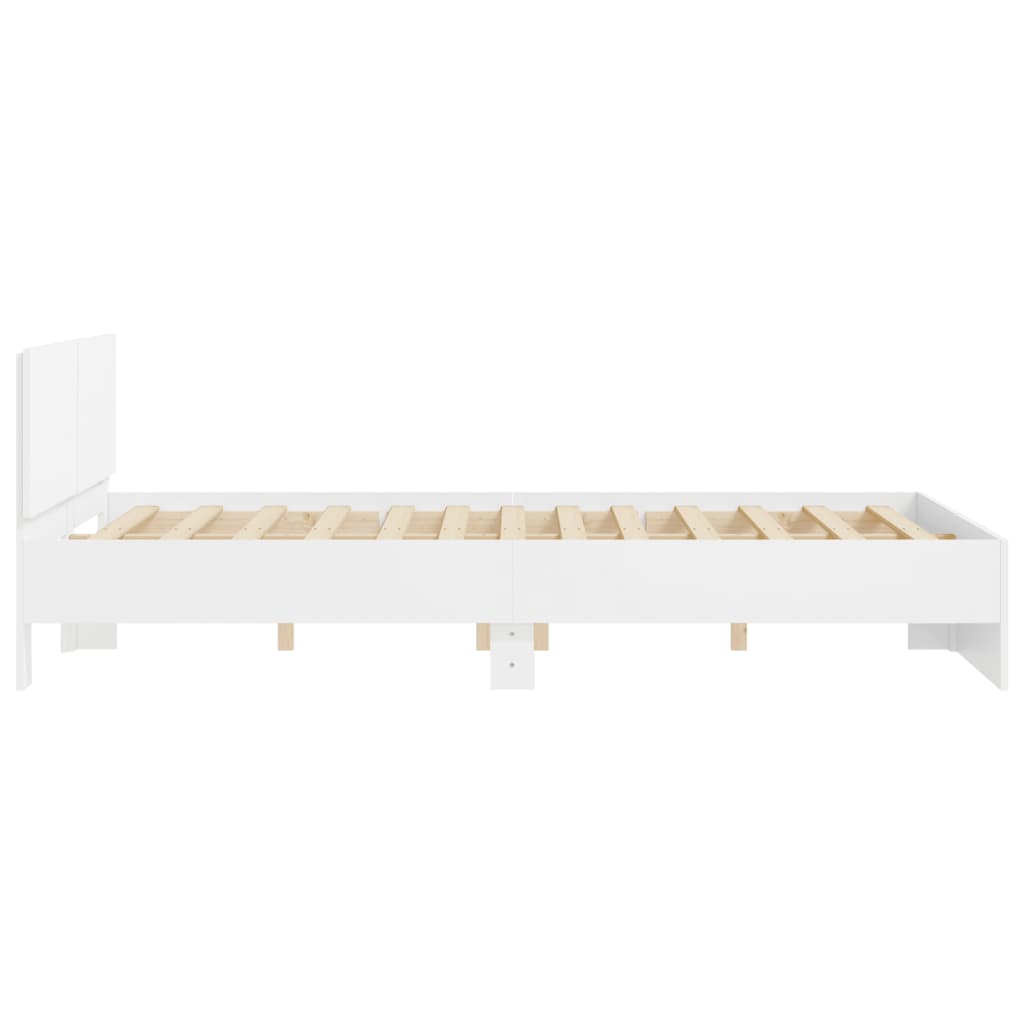 Bedframe met hoofdeinde wit 140x190 cm is nu te koop bij PeponiXL, paradijselijk wonen!