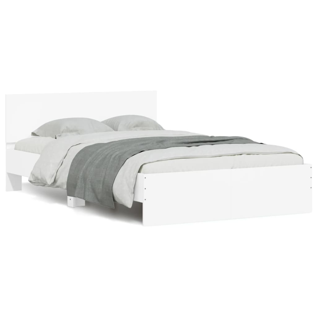 Bedframe met hoofdeinde wit 135x190 cm is nu te koop bij PeponiXL, paradijselijk wonen!