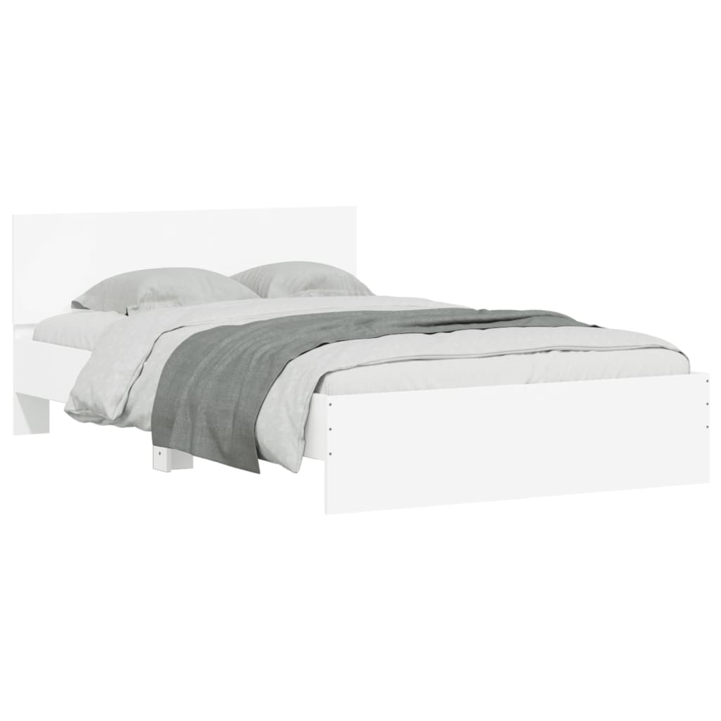 Bedframe met hoofdeinde wit 135x190 cm is nu te koop bij PeponiXL, paradijselijk wonen!